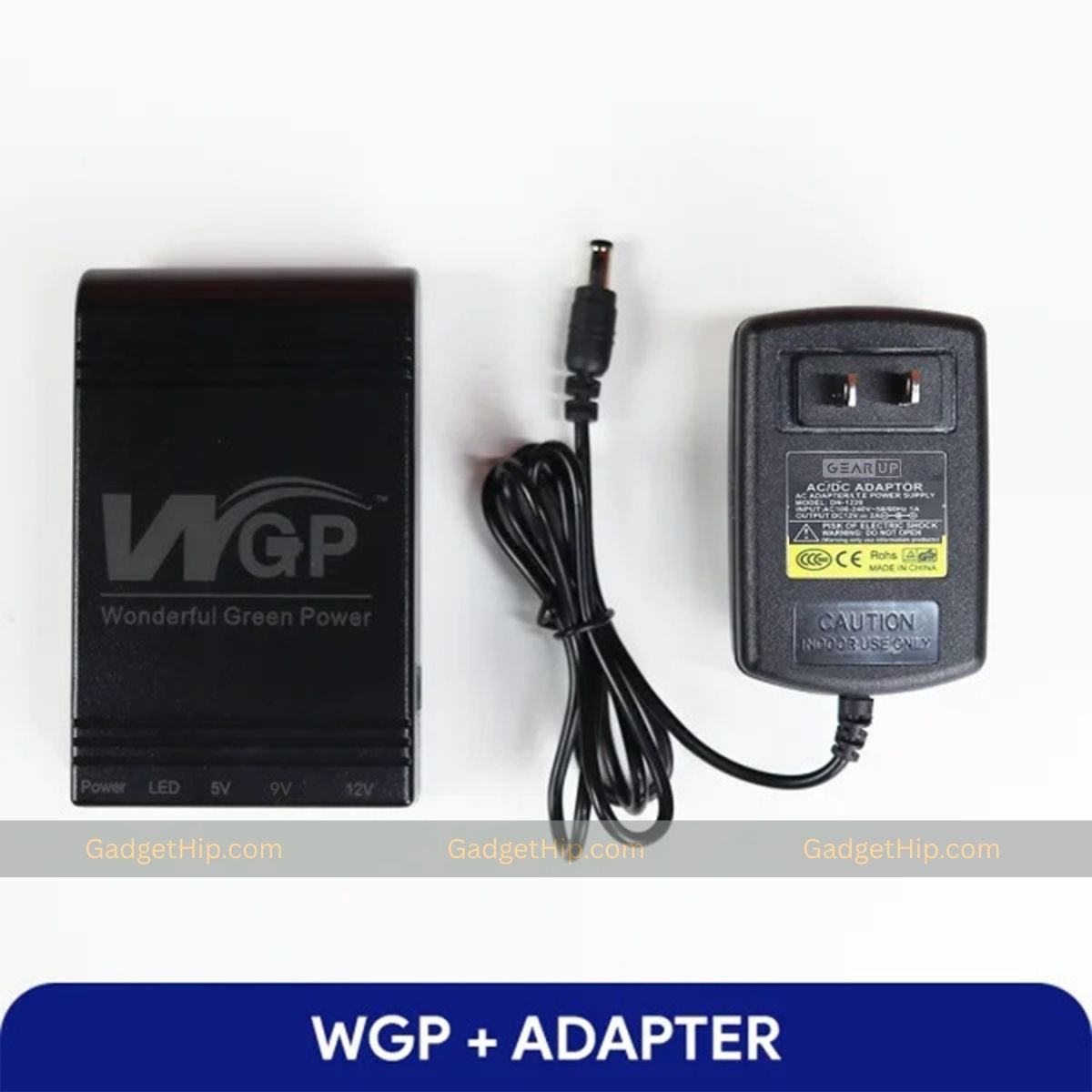 COMBO! NEW Model! WGP mini UPS 5/12/12V (10400mAh) + GearUP 12V/3A Adapter